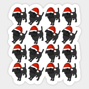 Sixteen Cute Santa Dogs for Christmas Sticker